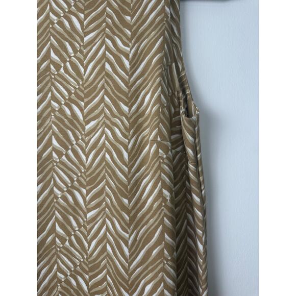 J McLaughlin Doane Dress Beige Zebra Sleeveless Sheath Catalina S Stretch D3 - Picture 2 of 7